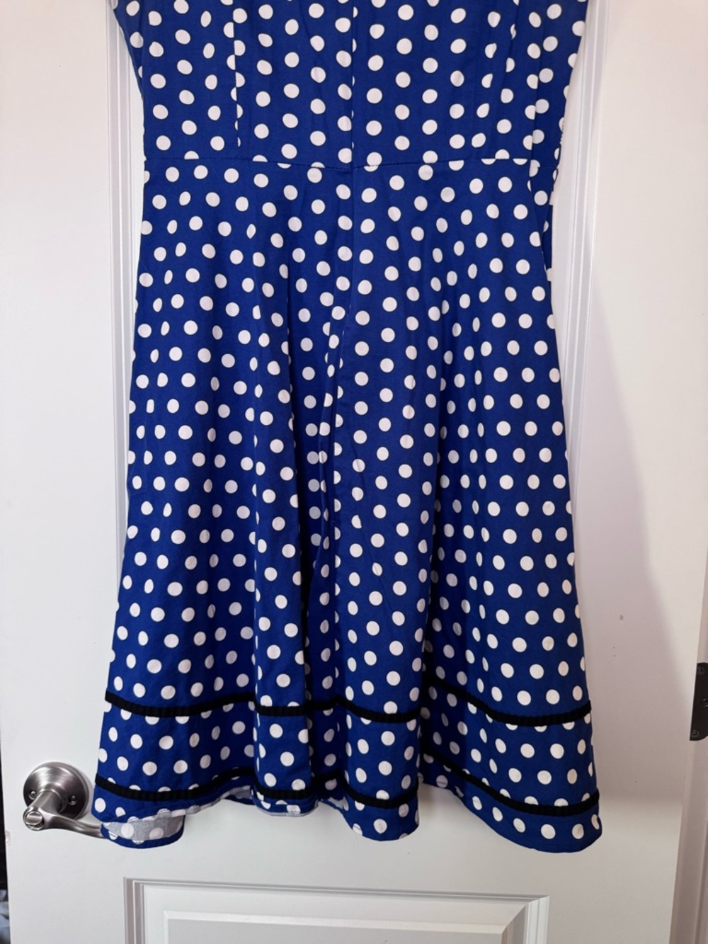 Summer Polka Dot Cotton Vintage Elegant Dress Big Swing - Picture 6 of 7